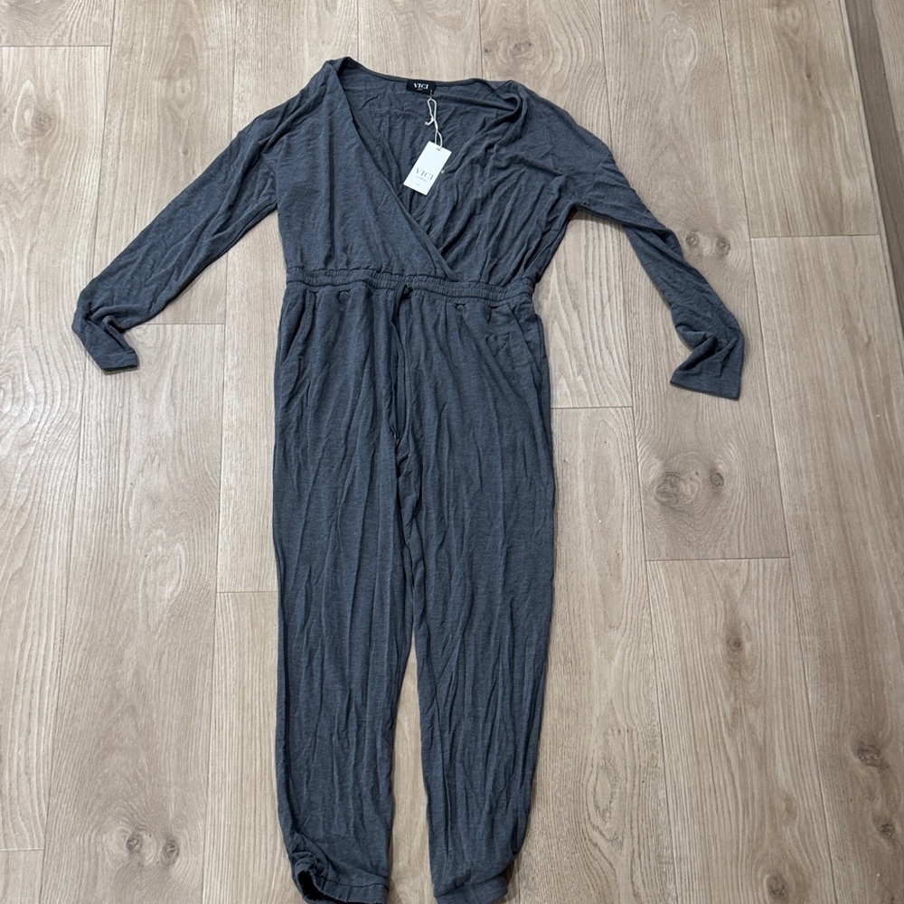 Vici Charcoal Jumpsuit